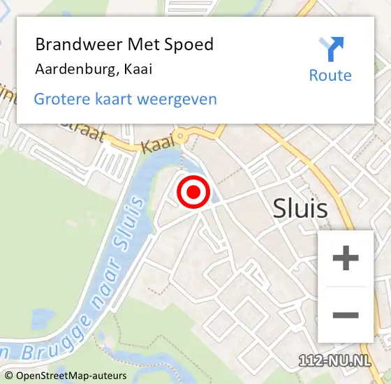 Locatie op kaart van de 112 melding: Brandweer Met Spoed Naar Aardenburg, Kaai op 3 november 2022 16:57