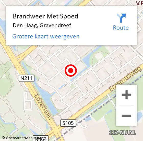 Locatie op kaart van de 112 melding: Brandweer Met Spoed Naar Den Haag, Gravendreef op 3 november 2022 17:18