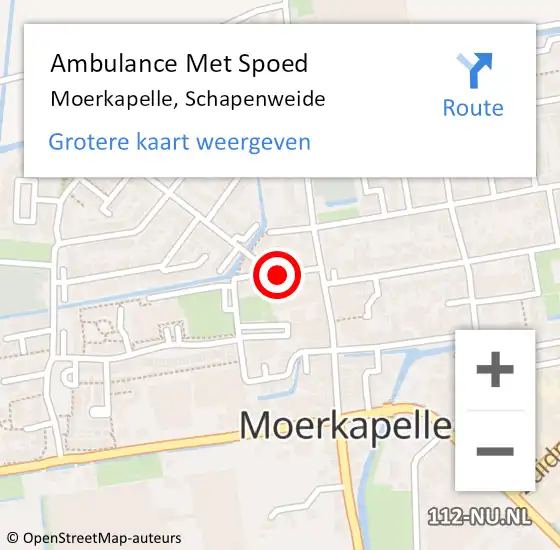 Locatie op kaart van de 112 melding: Ambulance Met Spoed Naar Moerkapelle, Schapenweide op 3 november 2022 17:18