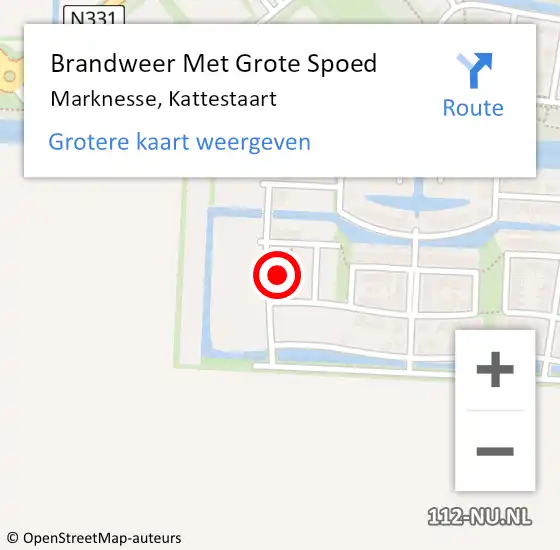 Locatie op kaart van de 112 melding: Brandweer Met Grote Spoed Naar Marknesse, Kattestaart op 3 november 2022 17:33