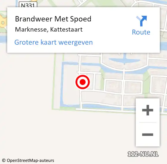 Locatie op kaart van de 112 melding: Brandweer Met Spoed Naar Marknesse, Kattestaart op 3 november 2022 17:51