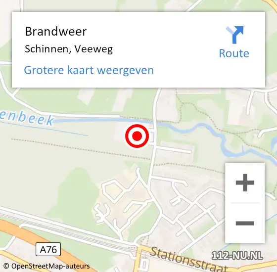 Locatie op kaart van de 112 melding: Brandweer Schinnen, Veeweg op 3 augustus 2014 19:45