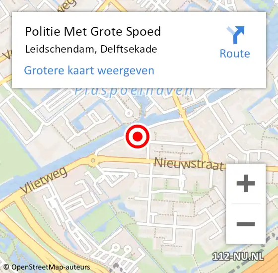 Locatie op kaart van de 112 melding: Politie Met Grote Spoed Naar Leidschendam, Delftsekade op 3 november 2022 18:31