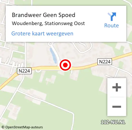 Locatie op kaart van de 112 melding: Brandweer Geen Spoed Naar Woudenberg, Stationsweg Oost op 3 november 2022 18:40