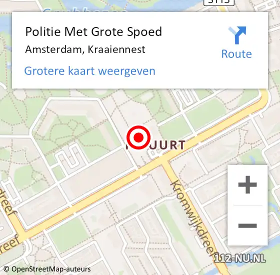 Locatie op kaart van de 112 melding: Politie Met Grote Spoed Naar Amsterdam-Zuidoost, Kraaiennest op 3 november 2022 18:42