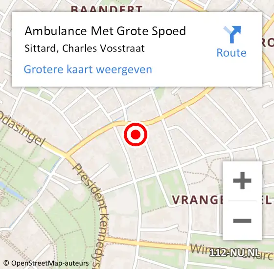 Locatie op kaart van de 112 melding: Ambulance Met Grote Spoed Naar Sittard, Charles Vosstraat op 3 augustus 2014 19:55