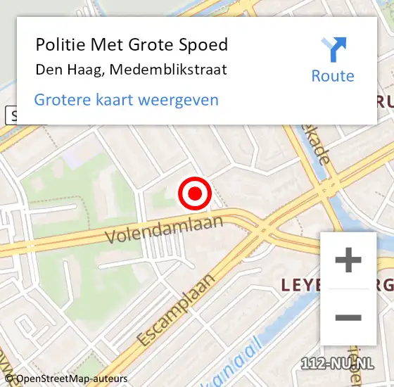 Locatie op kaart van de 112 melding: Politie Met Grote Spoed Naar Den Haag, Medemblikstraat op 3 november 2022 19:38