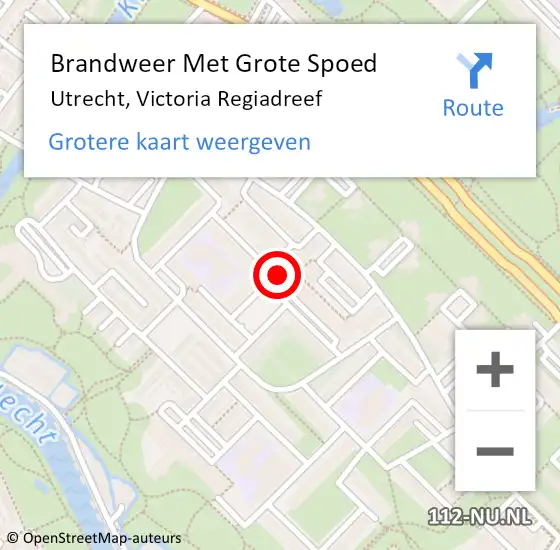 Locatie op kaart van de 112 melding: Brandweer Met Grote Spoed Naar Utrecht, Victoria Regiadreef op 3 november 2022 20:30