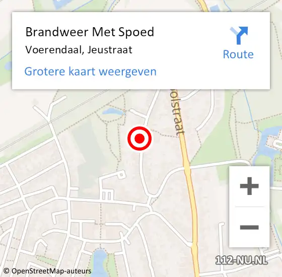 Locatie op kaart van de 112 melding: Brandweer Met Spoed Naar Voerendaal, Jeustraat op 3 november 2022 21:02