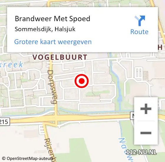 Locatie op kaart van de 112 melding: Brandweer Met Spoed Naar Sommelsdijk, Halsjuk op 3 november 2022 22:12