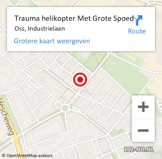 Locatie op kaart van de 112 melding: Trauma helikopter Met Grote Spoed Naar Oss, Industrielaan op 3 november 2022 23:00