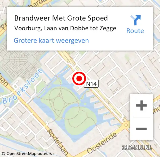 Locatie op kaart van de 112 melding: Brandweer Met Grote Spoed Naar Voorburg, Laan van Dobbe tot Zegge op 3 november 2022 23:12