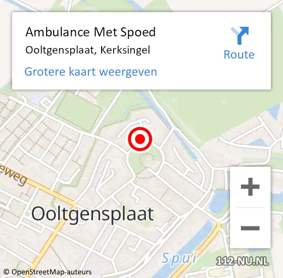 Locatie op kaart van de 112 melding: Ambulance Met Spoed Naar Ooltgensplaat, Kerksingel op 3 november 2022 23:44