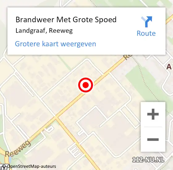 Locatie op kaart van de 112 melding: Brandweer Met Grote Spoed Naar Landgraaf, Reeweg op 4 november 2022 01:05