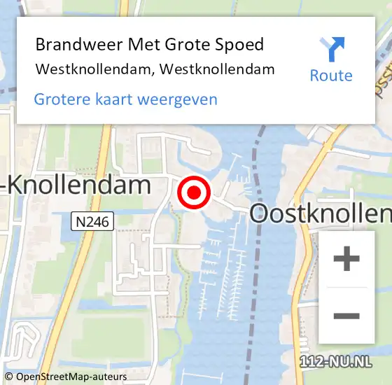Locatie op kaart van de 112 melding: Brandweer Met Grote Spoed Naar Westknollendam, Westknollendam op 4 november 2022 05:49