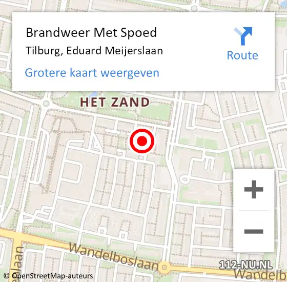 Locatie op kaart van de 112 melding: Brandweer Met Spoed Naar Tilburg, Eduard Meijerslaan op 4 november 2022 06:37