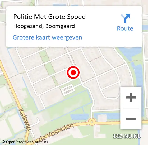 Locatie op kaart van de 112 melding: Politie Met Grote Spoed Naar Hoogezand, Boomgaard op 4 november 2022 07:51