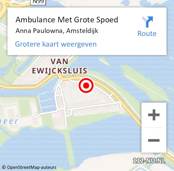 Locatie op kaart van de 112 melding: Ambulance Met Grote Spoed Naar Anna Paulowna, Amsteldijk op 4 november 2022 09:10