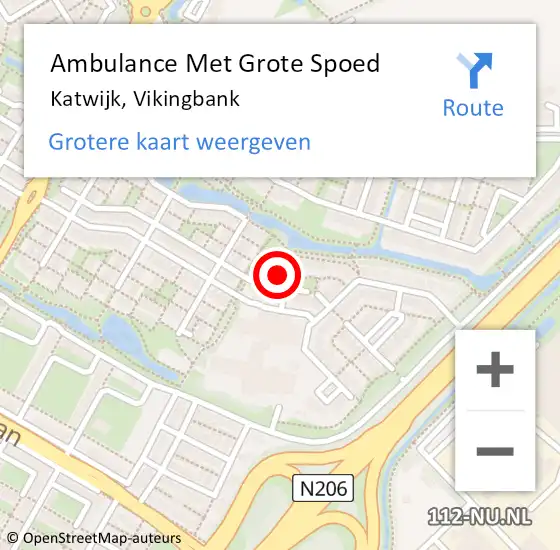 Locatie op kaart van de 112 melding: Ambulance Met Grote Spoed Naar Katwijk, Vikingbank op 4 november 2022 09:19