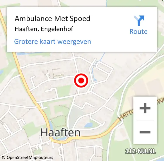 Locatie op kaart van de 112 melding: Ambulance Met Spoed Naar Haaften, Engelenhof op 4 november 2022 09:26