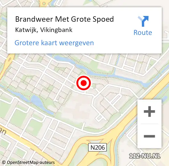 Locatie op kaart van de 112 melding: Brandweer Met Grote Spoed Naar Katwijk, Vikingbank op 4 november 2022 09:30