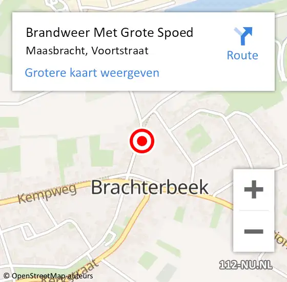 Locatie op kaart van de 112 melding: Brandweer Met Grote Spoed Naar Maasbracht, Voortstraat op 4 november 2022 10:04