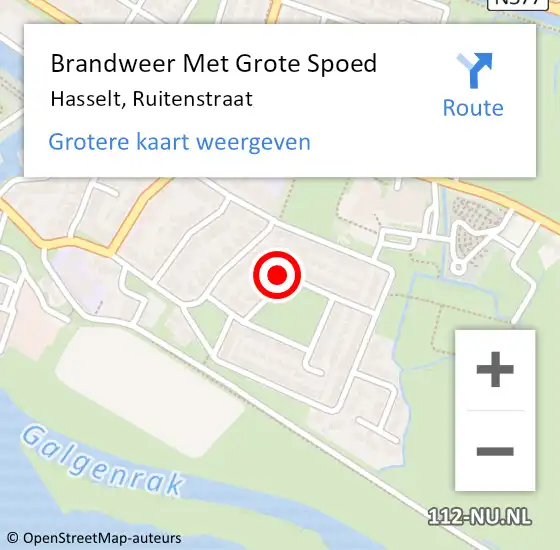 Locatie op kaart van de 112 melding: Brandweer Met Grote Spoed Naar Hasselt, Ruitenstraat op 4 november 2022 10:59