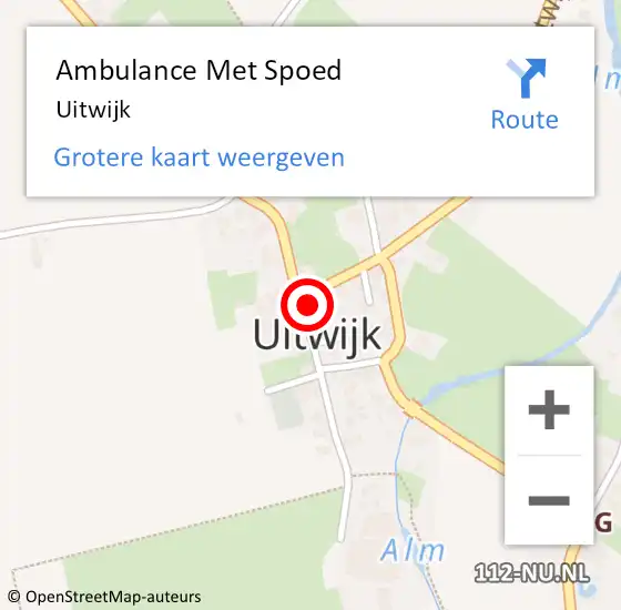 Locatie op kaart van de 112 melding: Ambulance Met Spoed Naar Uitwijk op 4 november 2022 11:05