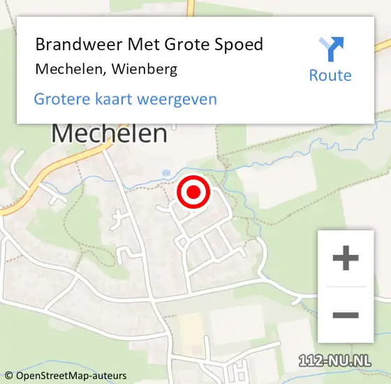 Locatie op kaart van de 112 melding: Brandweer Met Grote Spoed Naar Mechelen, Wienberg op 4 november 2022 11:29