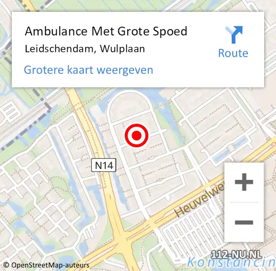 Locatie op kaart van de 112 melding: Ambulance Met Grote Spoed Naar Leidschendam, Wulplaan op 4 november 2022 12:30