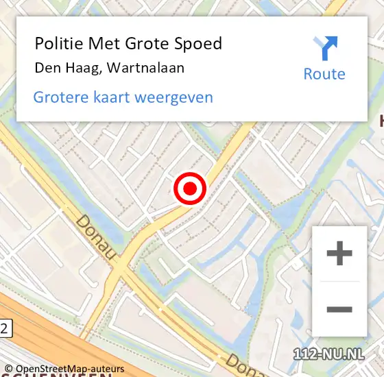 Locatie op kaart van de 112 melding: Politie Met Grote Spoed Naar Den Haag, Wartnalaan op 4 november 2022 12:33