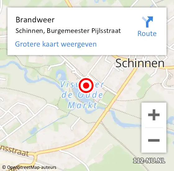 Locatie op kaart van de 112 melding: Brandweer Schinnen, Burgemeester Pijlsstraat op 3 augustus 2014 21:51