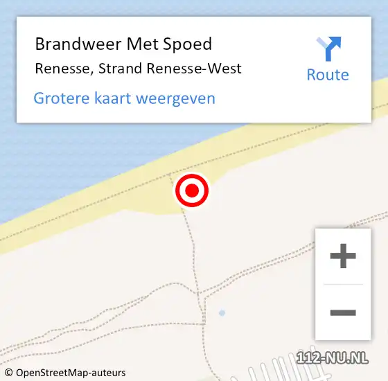 Locatie op kaart van de 112 melding: Brandweer Met Spoed Naar Renesse, Strand Renesse-West op 4 november 2022 14:09