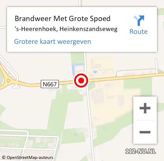 Locatie op kaart van de 112 melding: Brandweer Met Grote Spoed Naar 's-Heerenhoek, Heinkenszandseweg op 3 augustus 2014 21:58