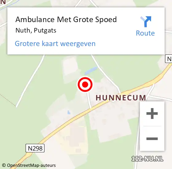 Locatie op kaart van de 112 melding: Ambulance Met Grote Spoed Naar Nuth, Putgats op 3 augustus 2014 21:58