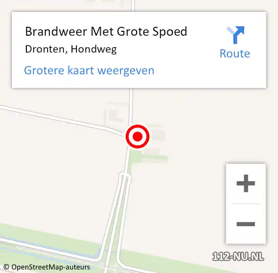 Locatie op kaart van de 112 melding: Brandweer Met Grote Spoed Naar Dronten, Hondweg op 4 november 2022 15:15