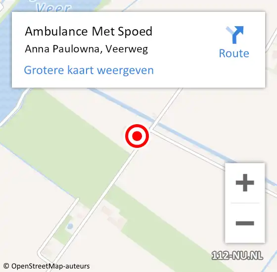 Locatie op kaart van de 112 melding: Ambulance Met Spoed Naar Anna Paulowna, Veerweg op 4 november 2022 16:42