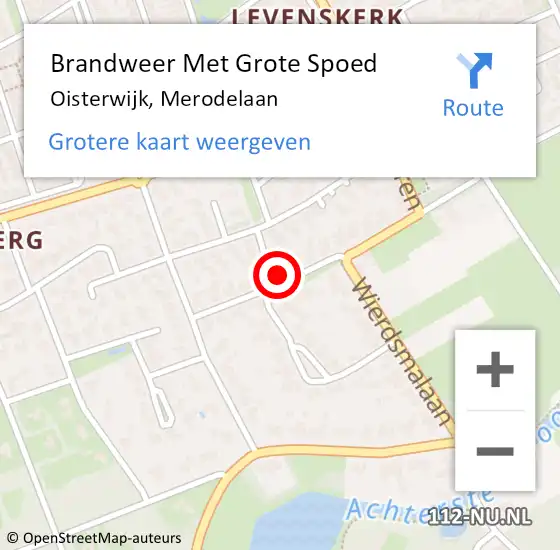 Locatie op kaart van de 112 melding: Brandweer Met Grote Spoed Naar Oisterwijk, Merodelaan op 4 november 2022 17:53