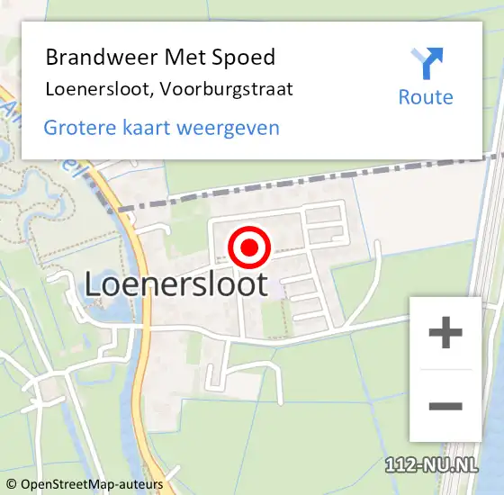 Locatie op kaart van de 112 melding: Brandweer Met Spoed Naar Loenersloot, Voorburgstraat op 4 november 2022 18:25