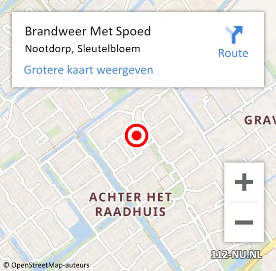 Locatie op kaart van de 112 melding: Brandweer Met Spoed Naar Nootdorp, Sleutelbloem op 4 november 2022 19:16