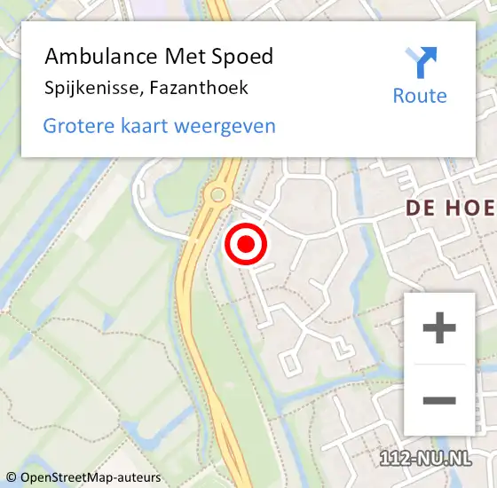 Locatie op kaart van de 112 melding: Ambulance Met Spoed Naar Spijkenisse, Fazanthoek op 4 november 2022 20:14