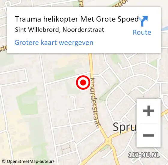 Locatie op kaart van de 112 melding: Trauma helikopter Met Grote Spoed Naar Sint Willebrord, Noorderstraat op 4 november 2022 20:24