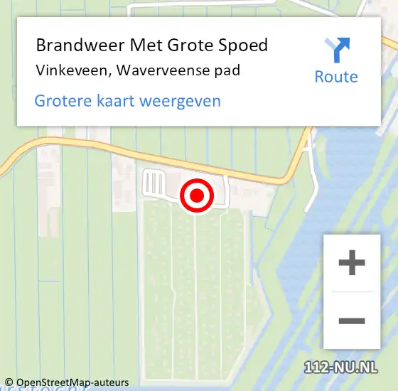 Locatie op kaart van de 112 melding: Brandweer Met Grote Spoed Naar Vinkeveen, Waverveense pad op 4 november 2022 20:45