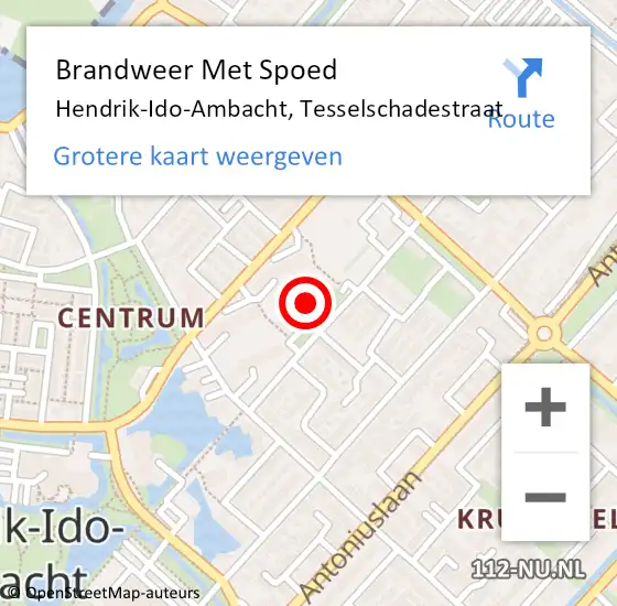 Locatie op kaart van de 112 melding: Brandweer Met Spoed Naar Hendrik-Ido-Ambacht, Tesselschadestraat op 4 november 2022 21:43