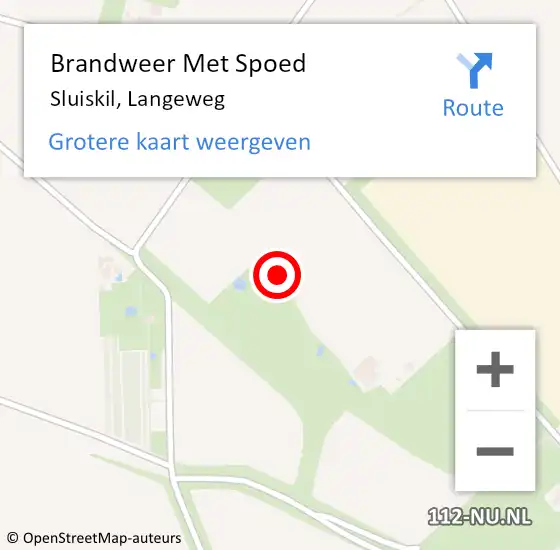 Locatie op kaart van de 112 melding: Brandweer Met Spoed Naar Sluiskil, Langeweg op 5 november 2022 00:56