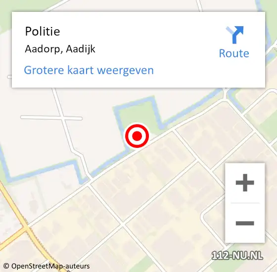Locatie op kaart van de 112 melding: Politie Aadorp, Aadijk op 5 november 2022 01:35