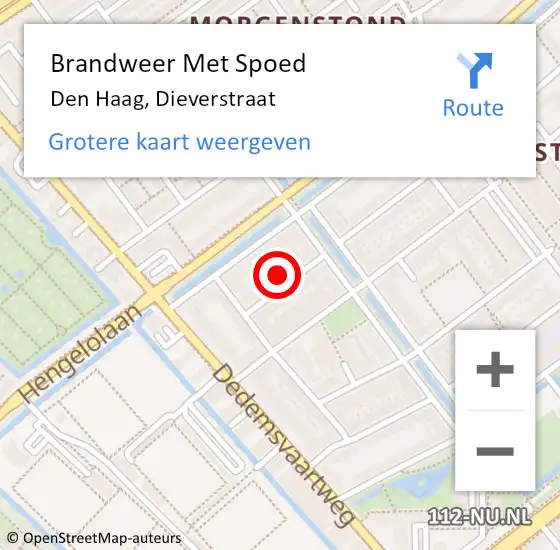 Locatie op kaart van de 112 melding: Brandweer Met Spoed Naar Den Haag, Dieverstraat op 5 november 2022 02:08