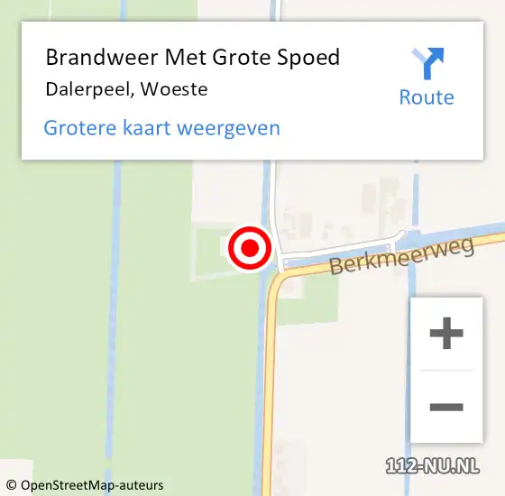 Locatie op kaart van de 112 melding: Brandweer Met Grote Spoed Naar Dalerpeel, Woeste op 5 november 2022 02:44