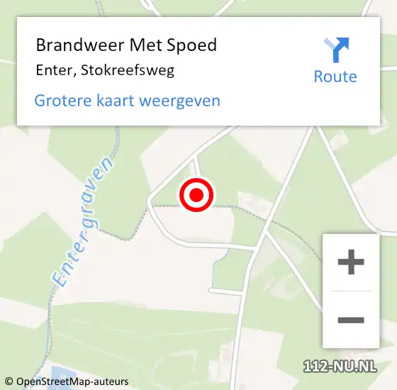 Locatie op kaart van de 112 melding: Brandweer Met Spoed Naar Enter, Stokreefsweg op 5 november 2022 08:54