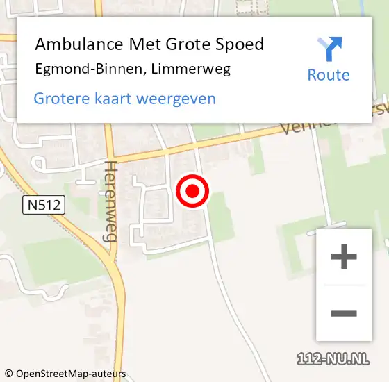 Locatie op kaart van de 112 melding: Ambulance Met Grote Spoed Naar Egmond-Binnen, Limmerweg op 5 november 2022 09:03